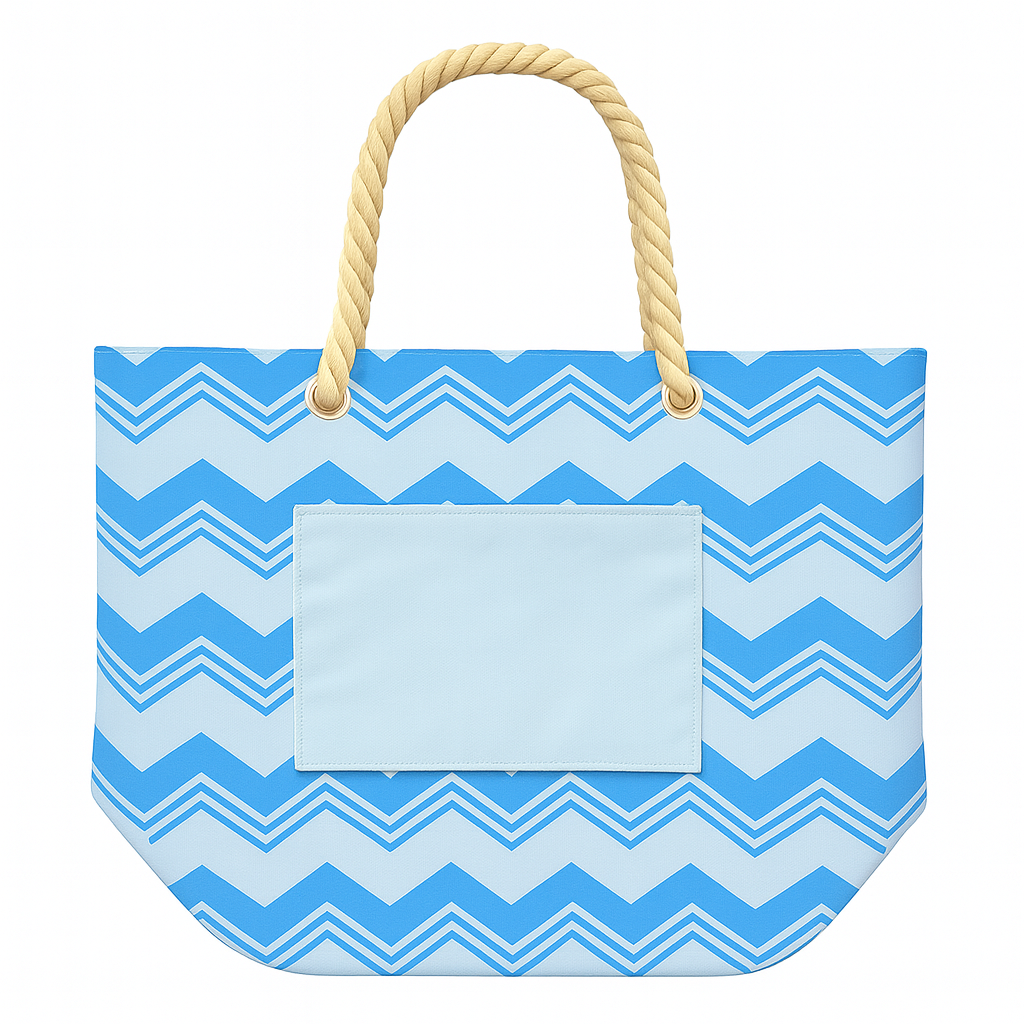 Zig Zag Beach Bag - Blue