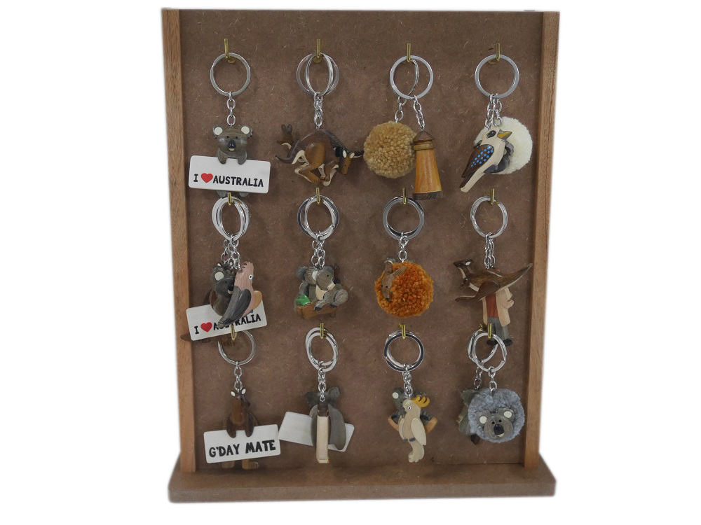 Timber Keyring - Kangaroo Running - Wilmot Harvey Gifts & Souvenirs
